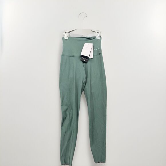 Ex Large Nike Zenvy Rib Gentle-Support‎ High-Waisted 7/8 Leggings Vintage Green - Picture 1 of 5